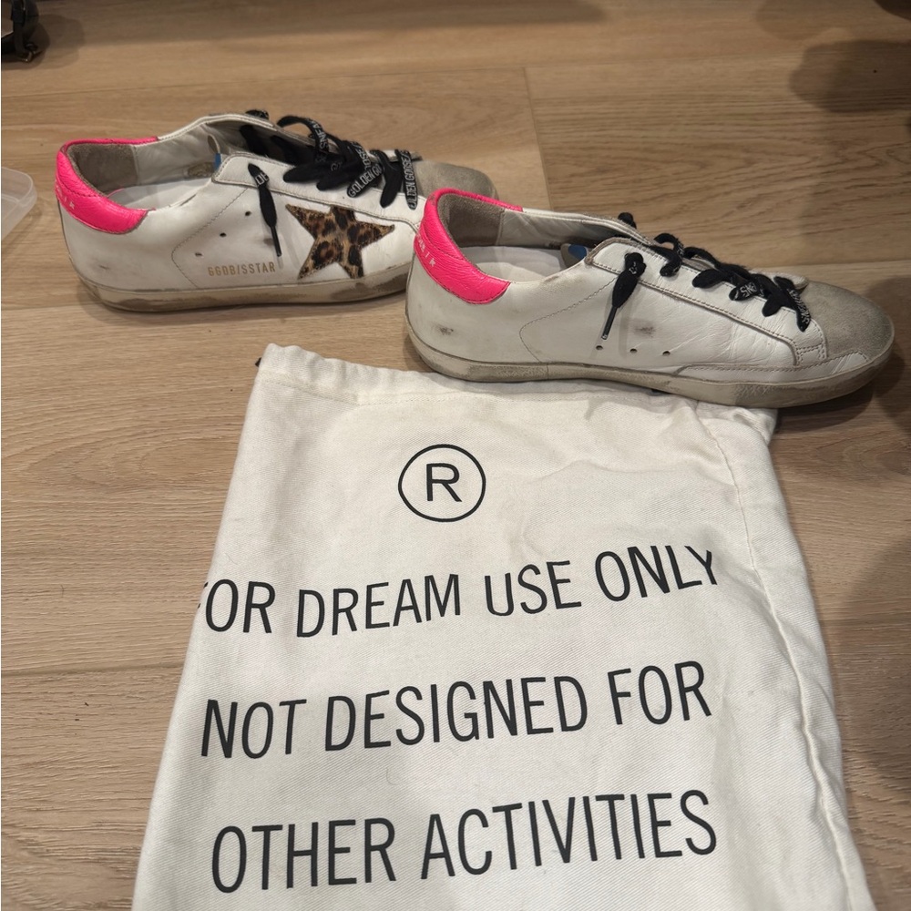 Golden Goose sneakers with hot pink and leopard star - Picture 2 of 5
